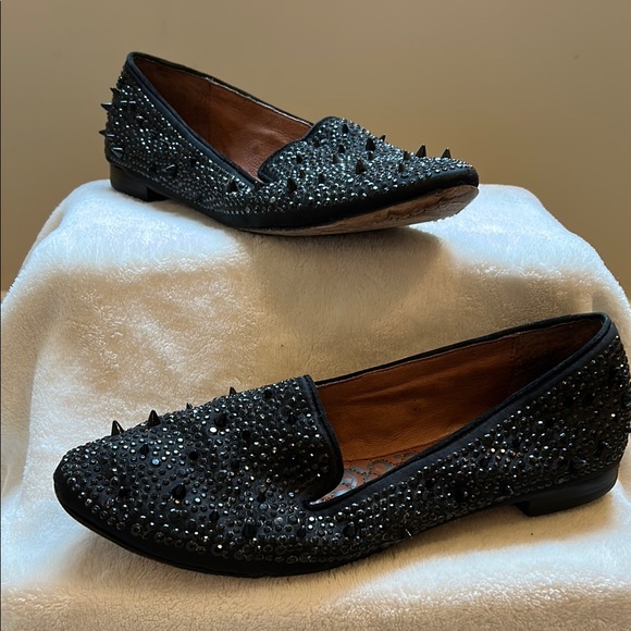 Sam Edelman Studded Black Loafers - Picture 1 of 6